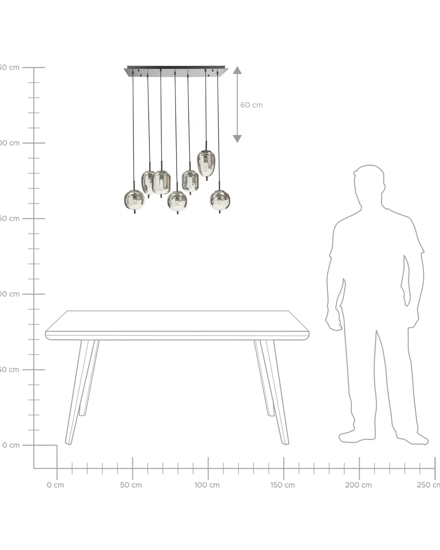 Loftlampe TARLO Glas Messing