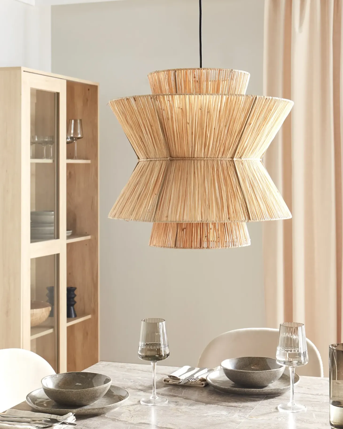 Loftlampe TELAMBA Flet Naturlig