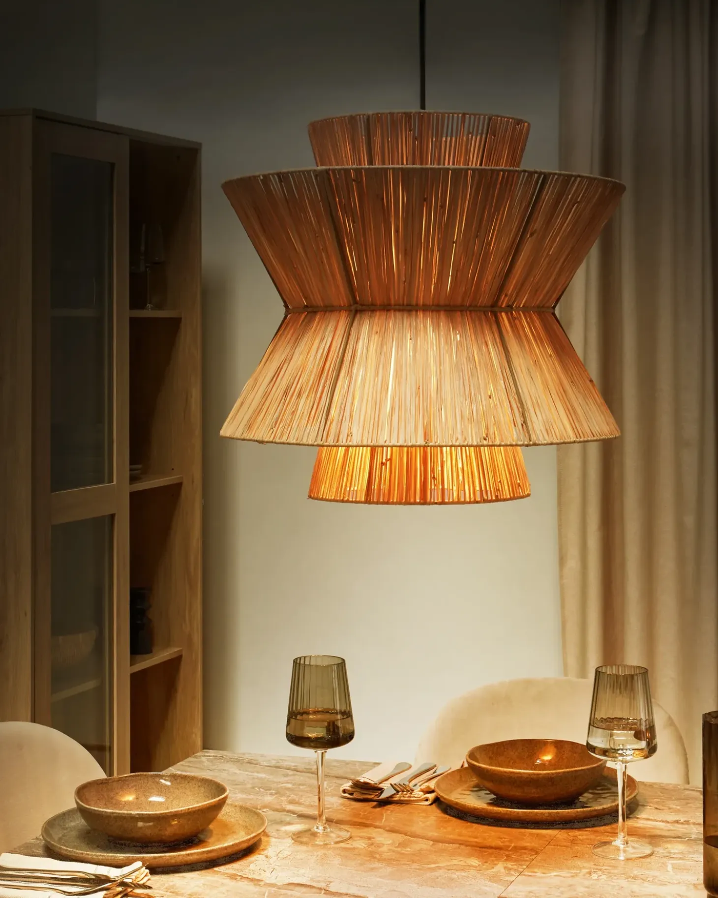 Loftlampe TELAMBA Flet Naturlig