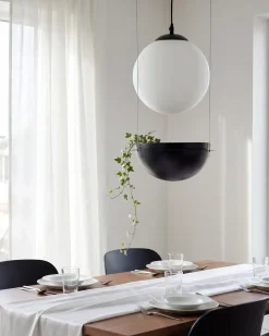 Loftlampe TOBINS Glas Sort
