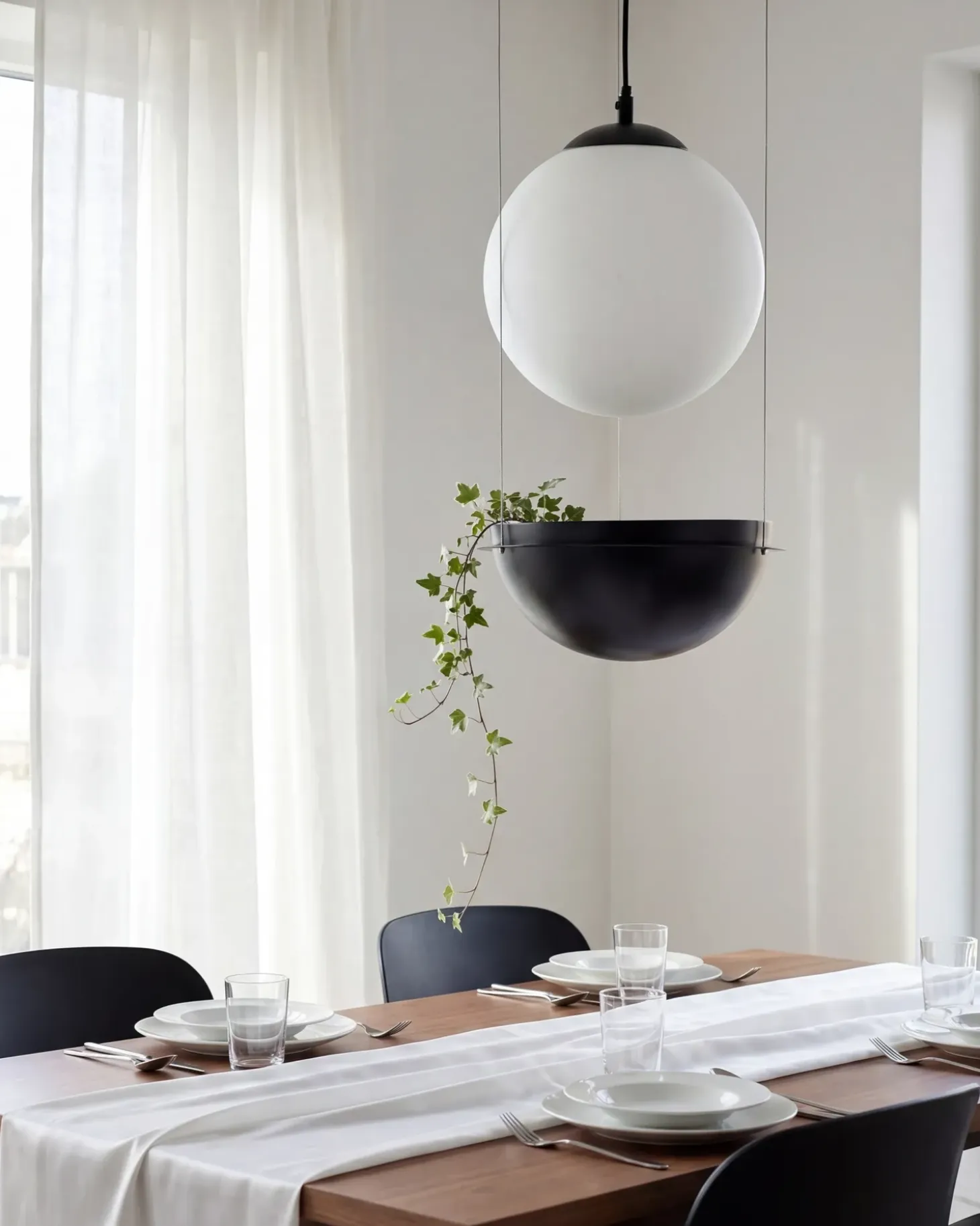 Loftlampe TOBINS Glas Sort
