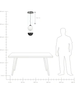 Loftlampe TOBINS Glas Sort