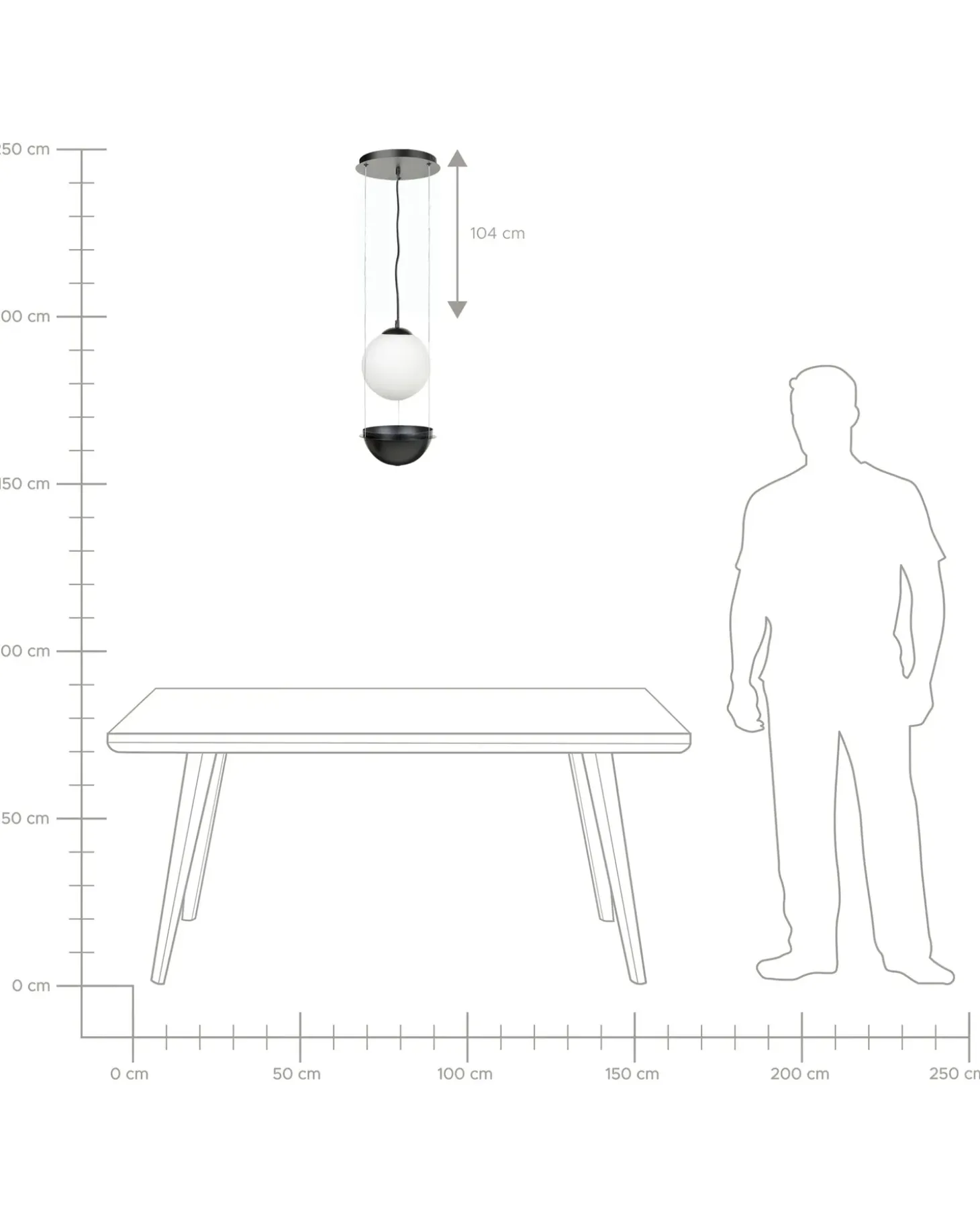 Loftlampe TOBINS Glas Sort