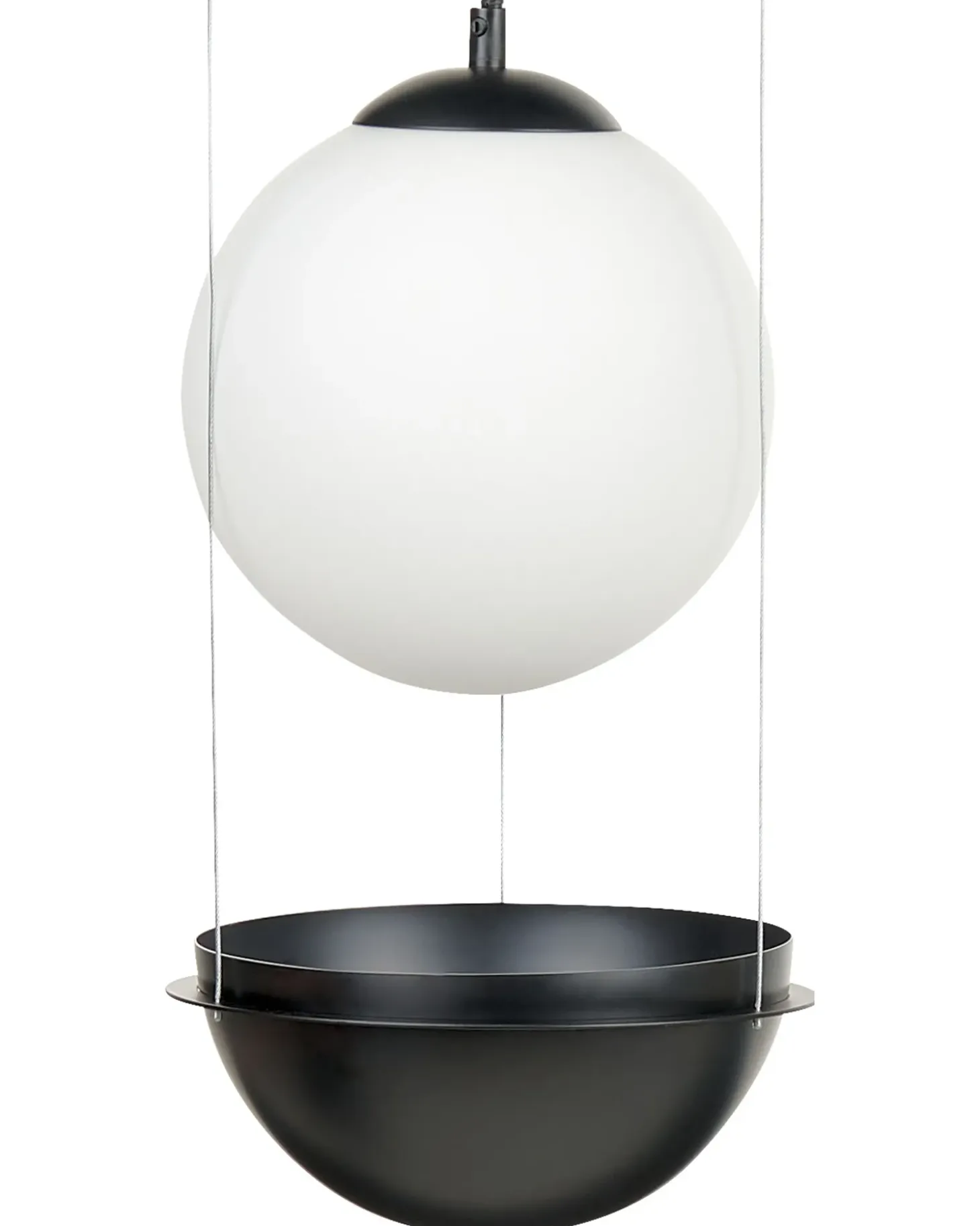 Loftlampe TOBINS Glas Sort