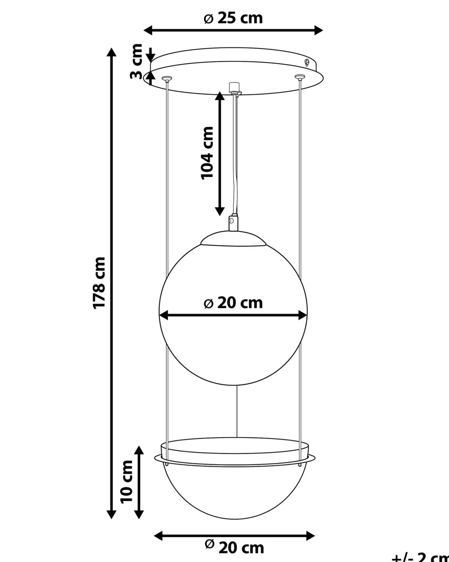Loftlampe TOBINS Glas Sort