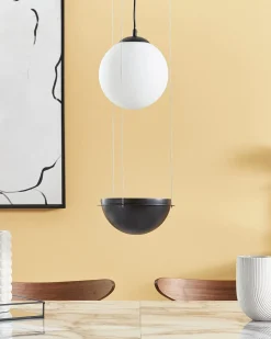 Loftlampe TOBINS Glas Sort