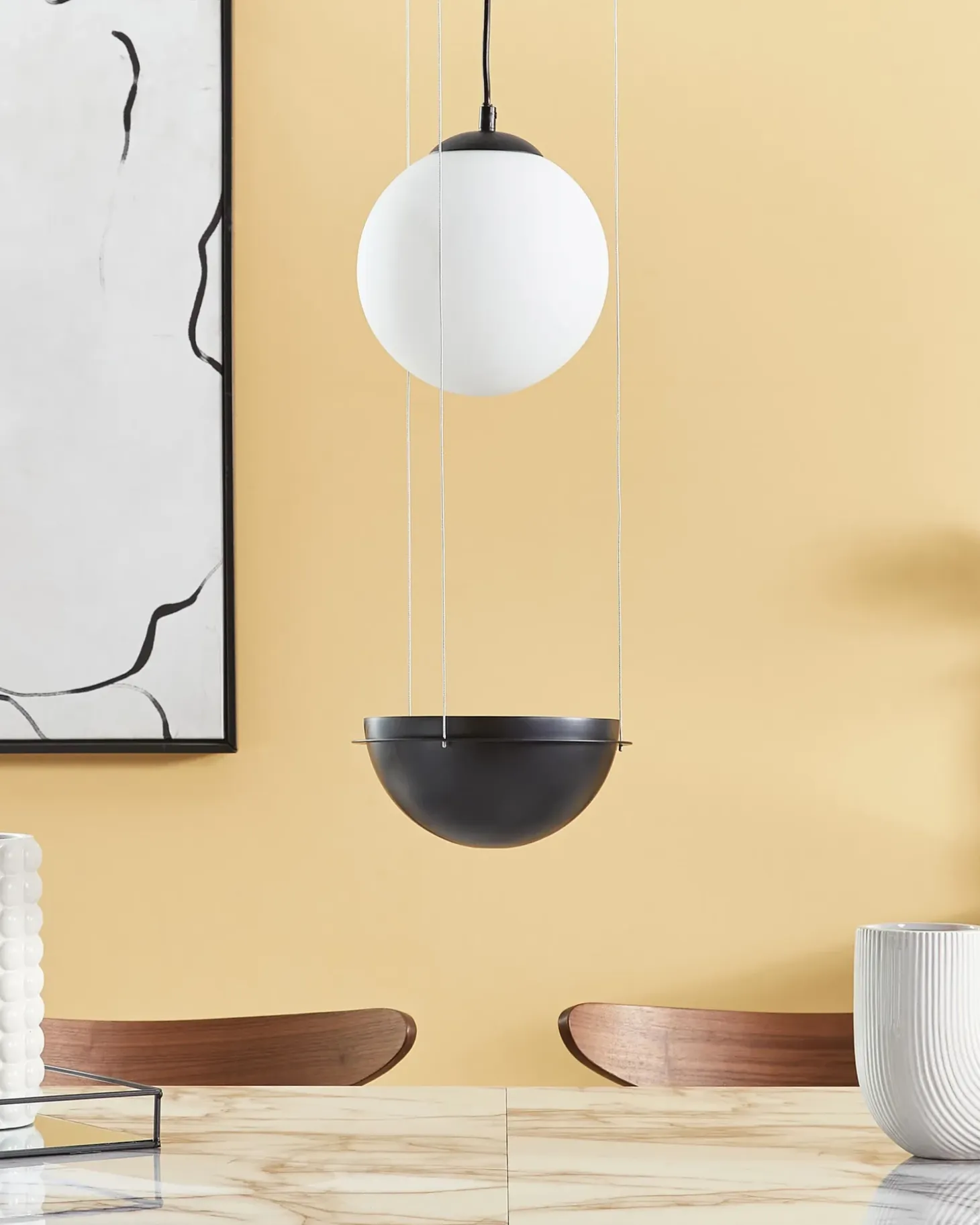 Loftlampe TOBINS Glas Sort