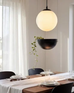 Loftlampe TOBINS Glas Sort