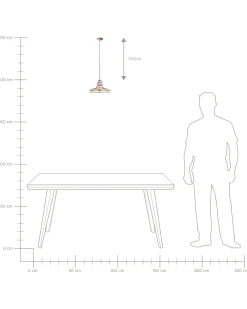 Loftlampe TORRE Glas Kobber