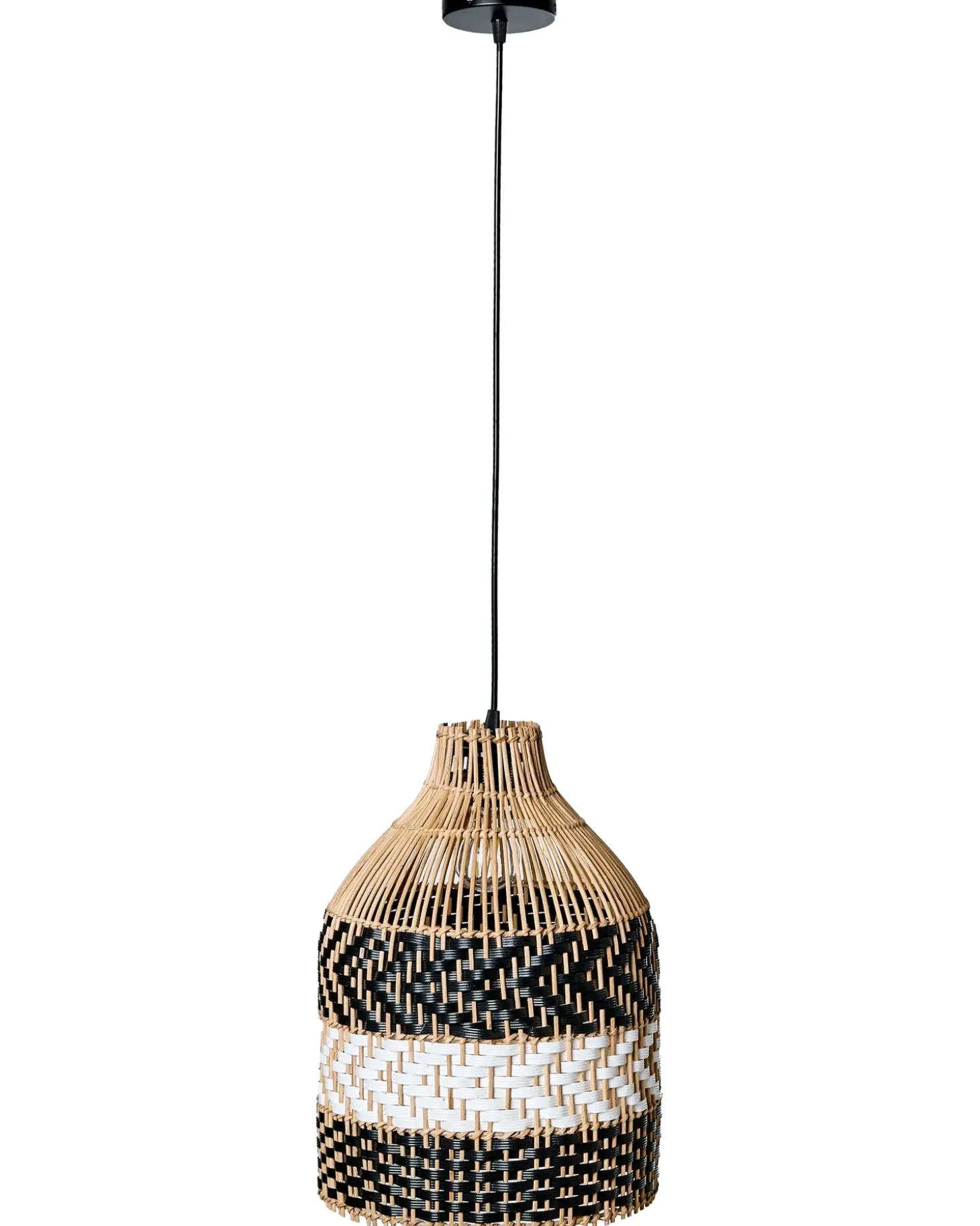 Loftlampe TURABO Rattan Sort/hvid