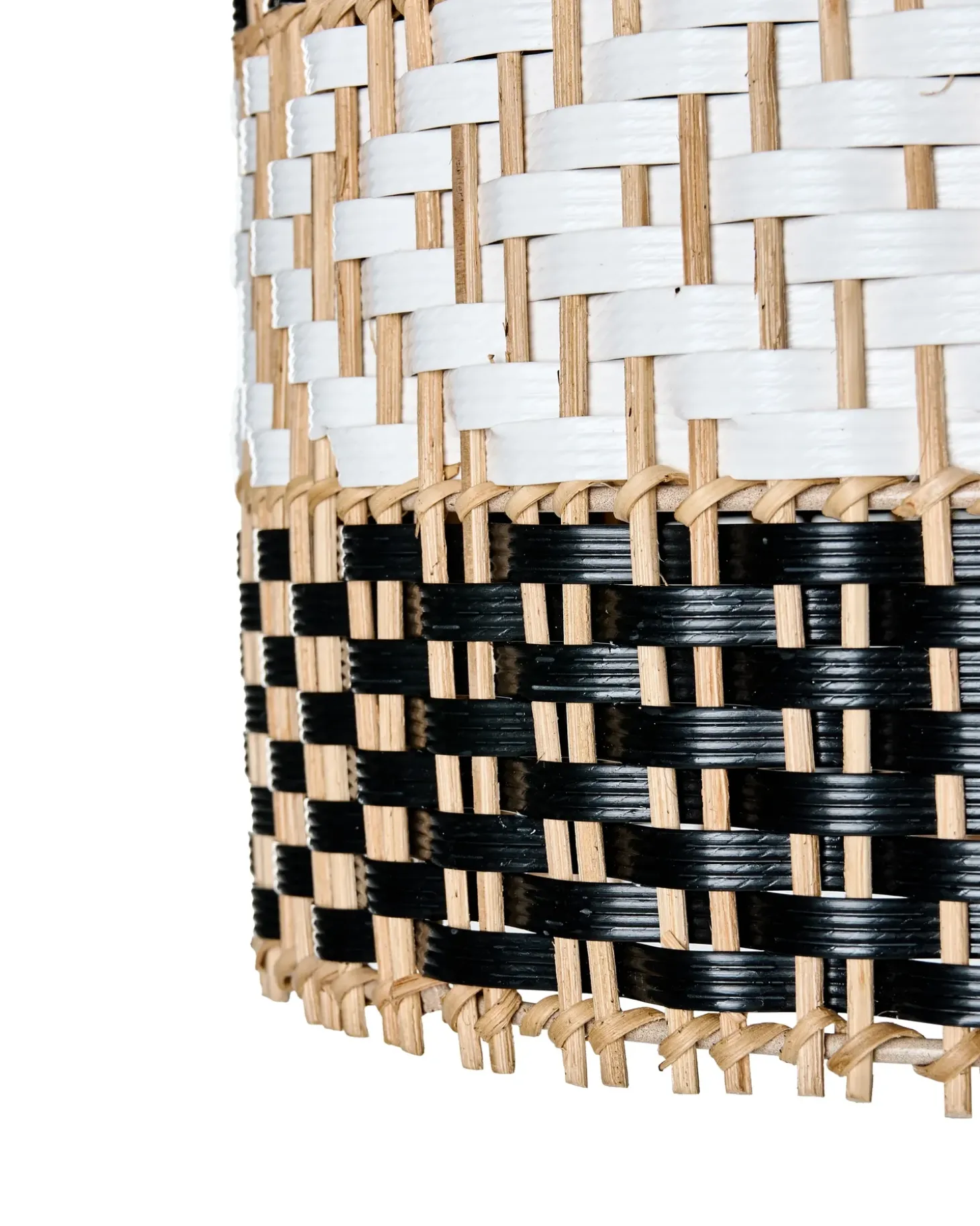 Loftlampe TURABO Rattan Sort/hvid