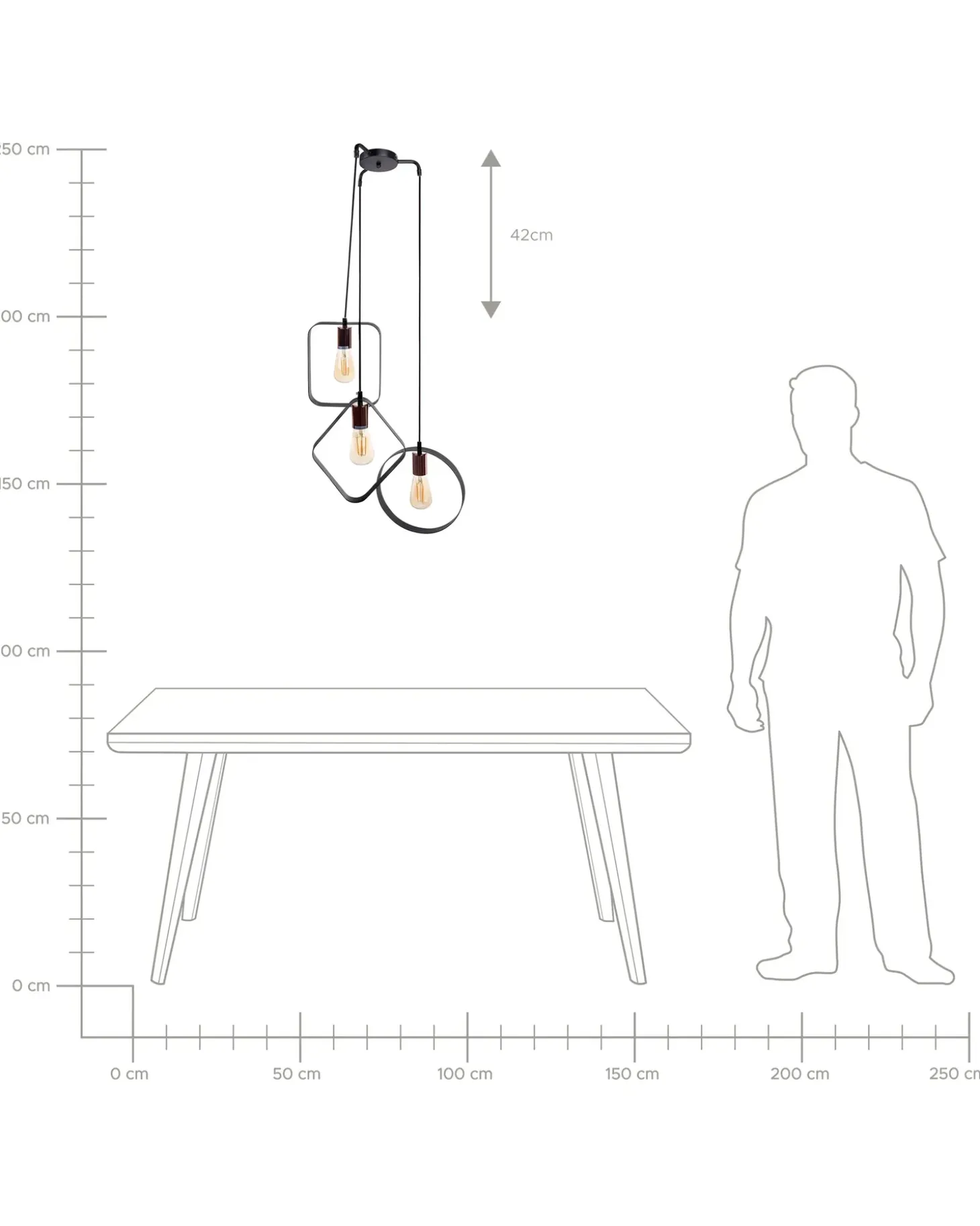 Loftlampe VOMANO Metal Sort