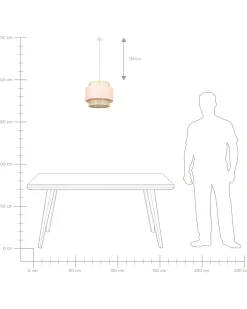 Loftlampe YUMURI Rattan Ferskenagtig lyserød