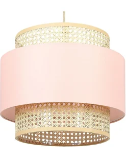 Loftlampe YUMURI Rattan Ferskenagtig lyserød