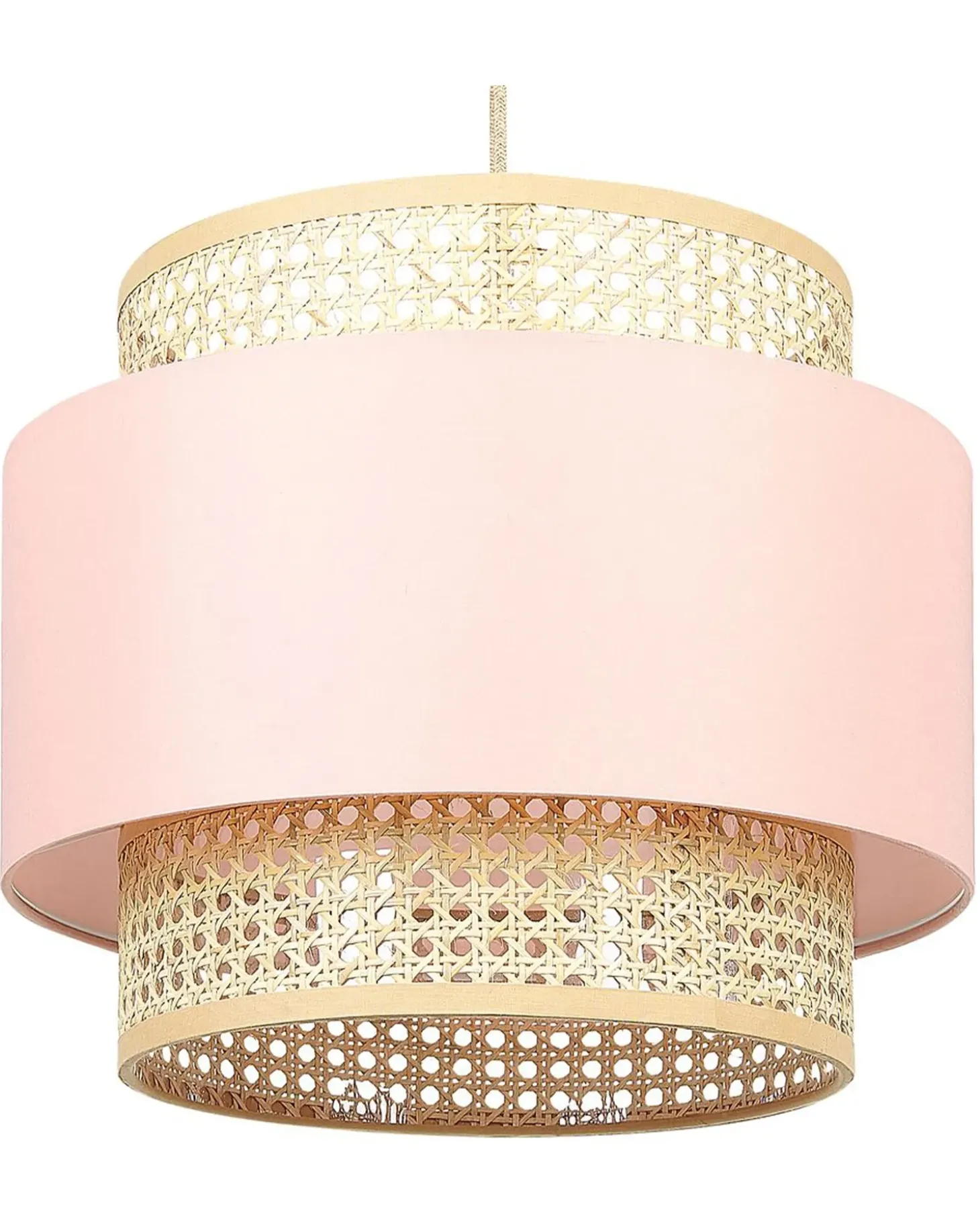 Loftlampe YUMURI Rattan Ferskenagtig lyserød