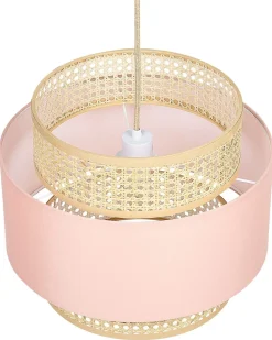 Loftlampe YUMURI Rattan Ferskenagtig lyserød