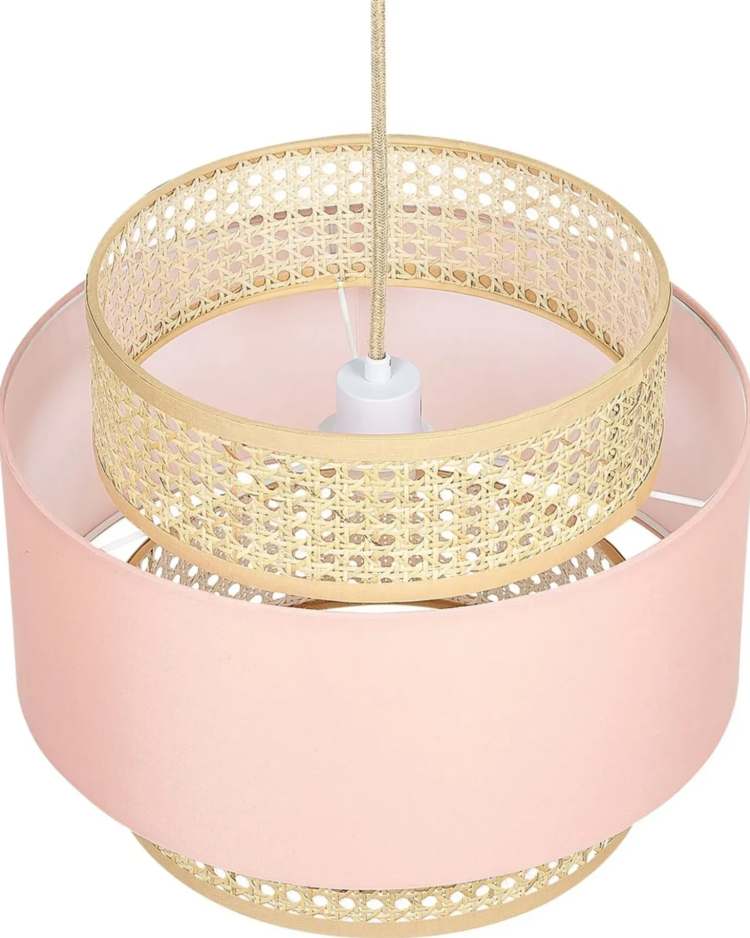 Loftlampe YUMURI Rattan Ferskenagtig lyserød
