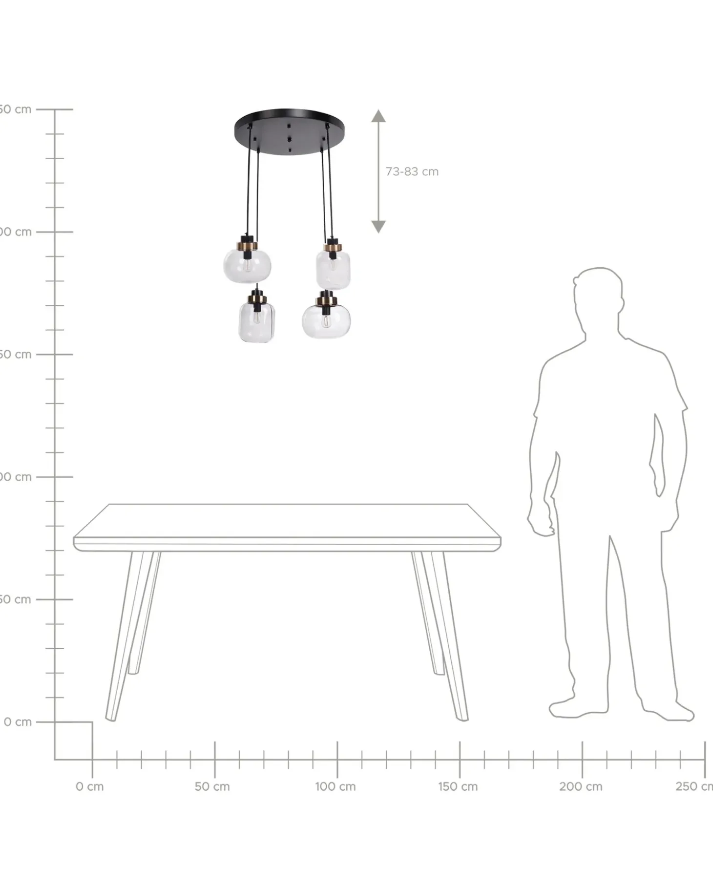Loftlampe ZAYANDE Glas Lysegrå