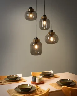 Loftlampe ZAYANDE Glas Lysegrå