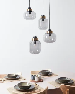 Loftlampe ZAYANDE Glas Lysegrå