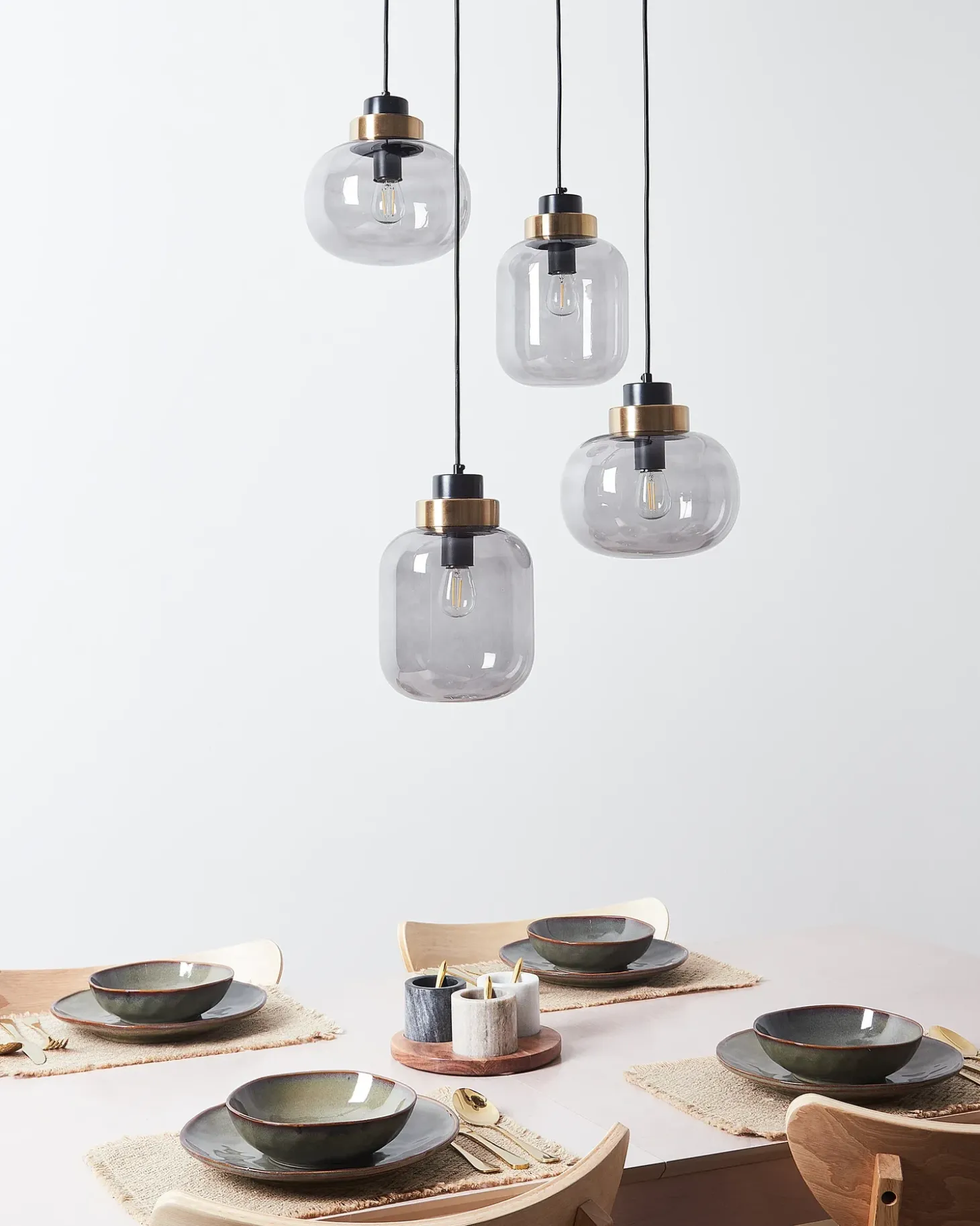 Loftlampe ZAYANDE Glas Lysegrå