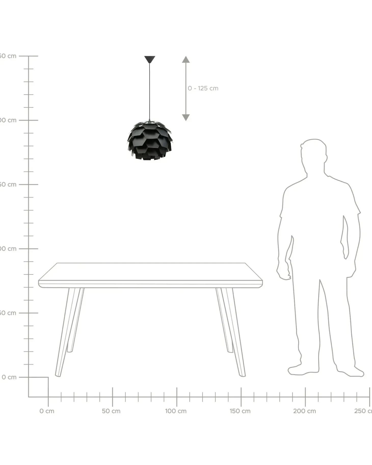 Loftlampe SEGRE S Sort