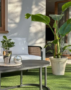 Loungesæt med bord 3 personers MONTEFALCO Metal Hvid