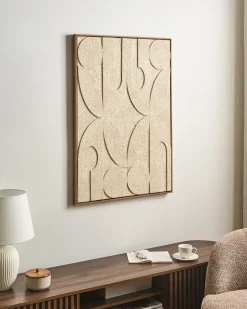Lærred COLERAINE Abstrakt motiv Beige