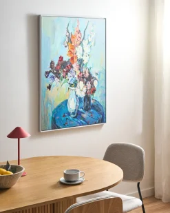 Lærred KINSALE Blomster motiv Blå