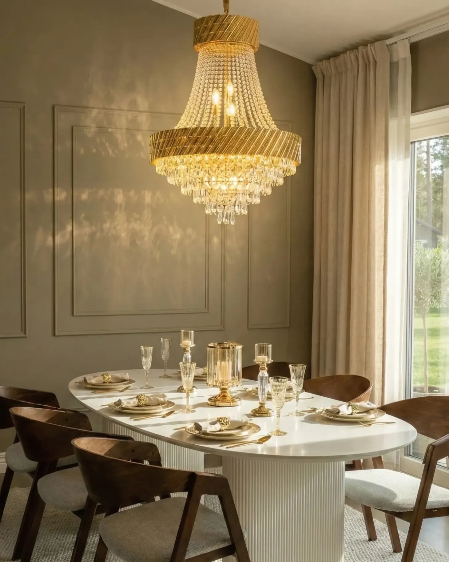 Lysekrone KARSA Krystal Guld