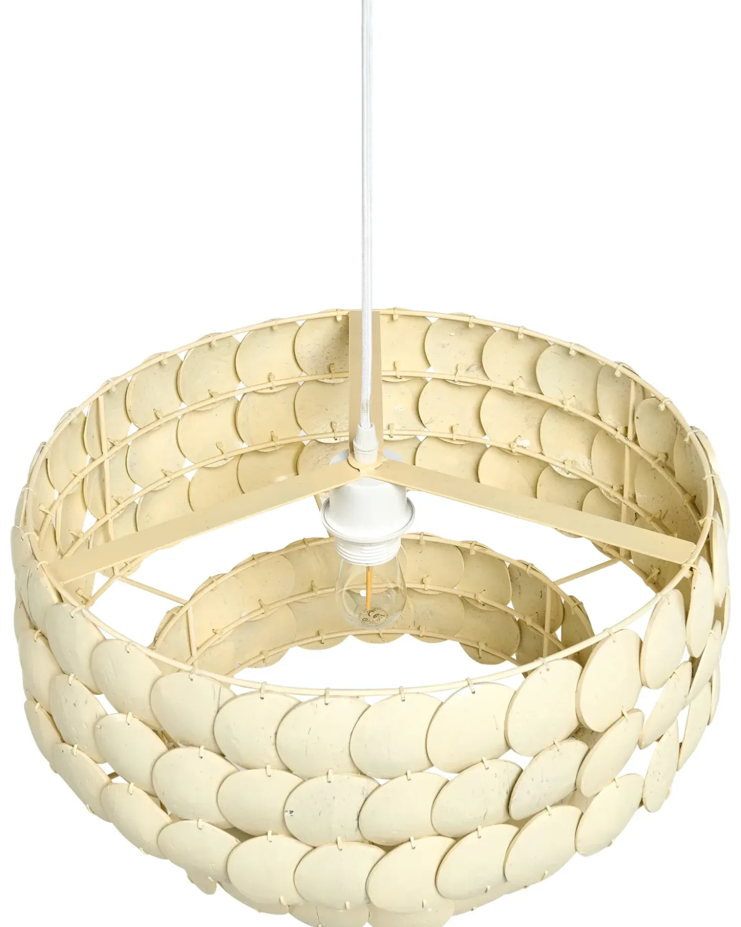 Lysekrone KOTMALE Kokosnødde-skal Lys Beige
