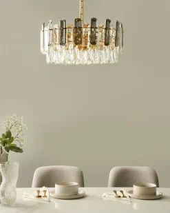 Lysekrone MANTARO Glas Guld