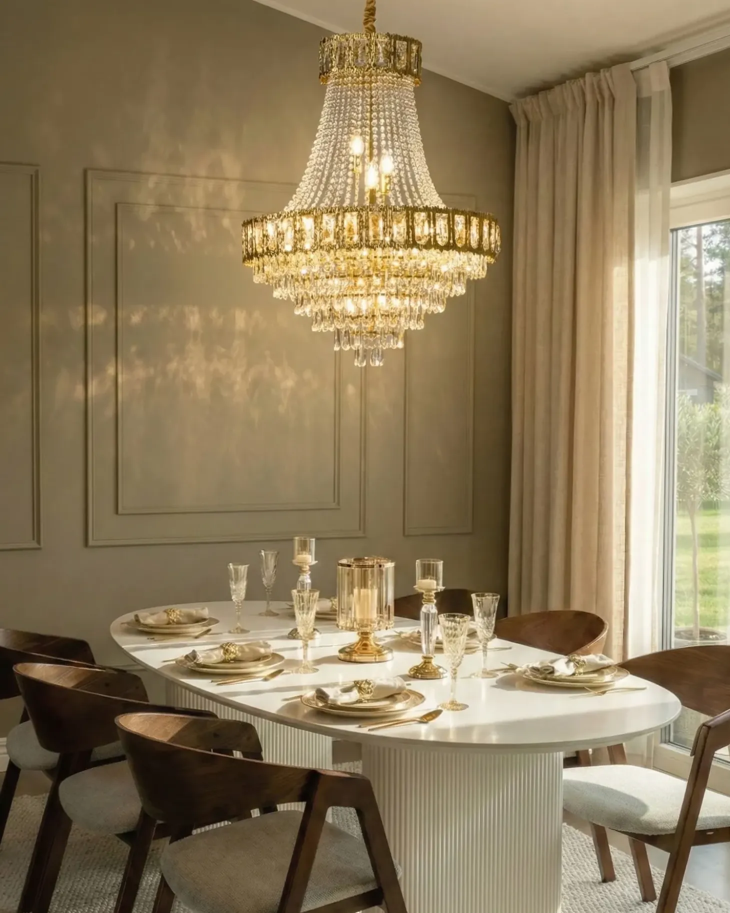 Lysekrone MEKI Krystal Guld