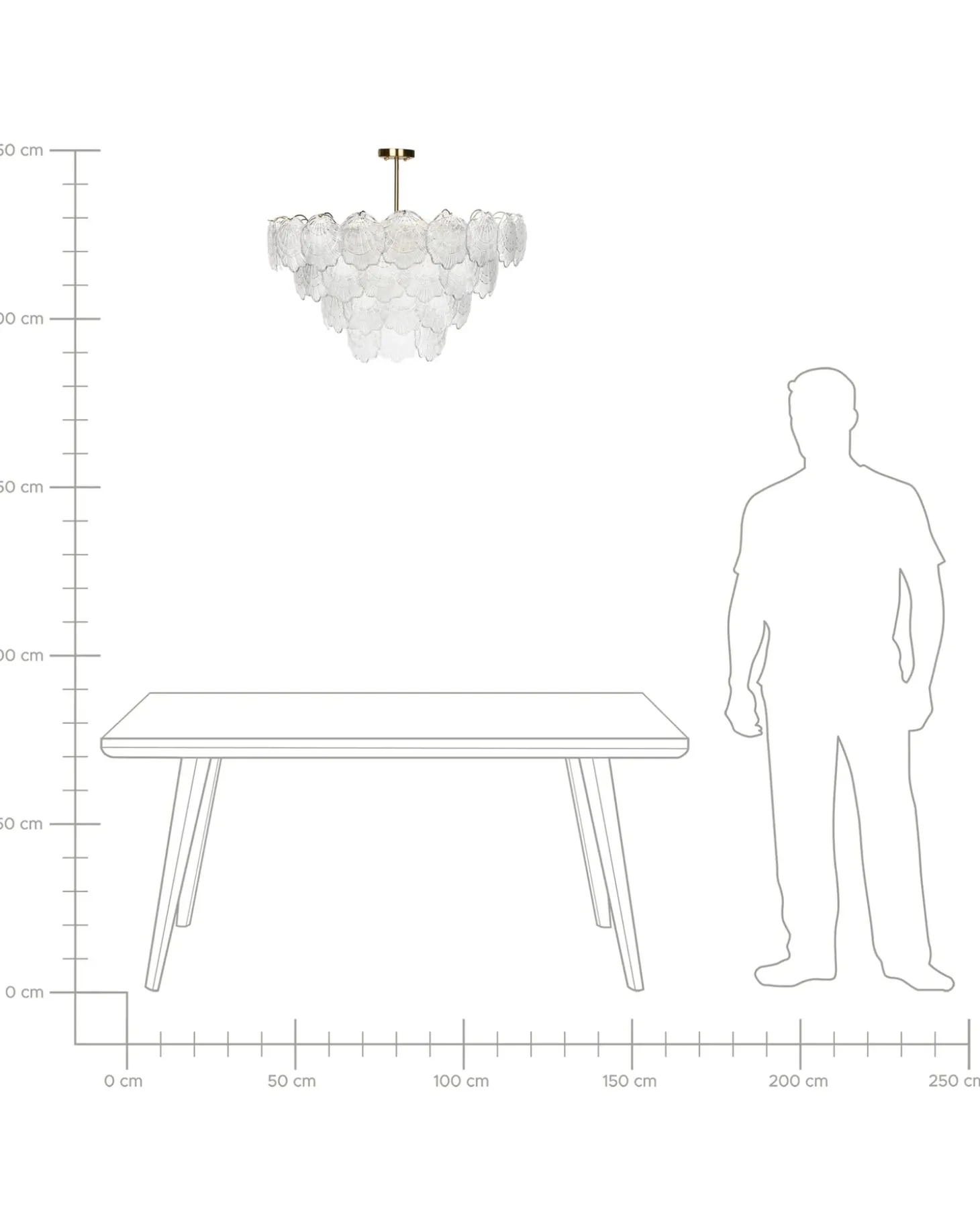 Lysekrone TEMASH Glas Messing