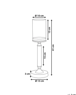 Lysestage ABBEVILLE Glas 41 cm Sølv
