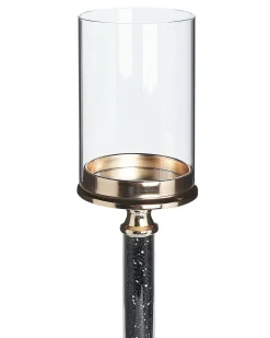 Lysestage ABBEVILLE Glas 41 cm Sort