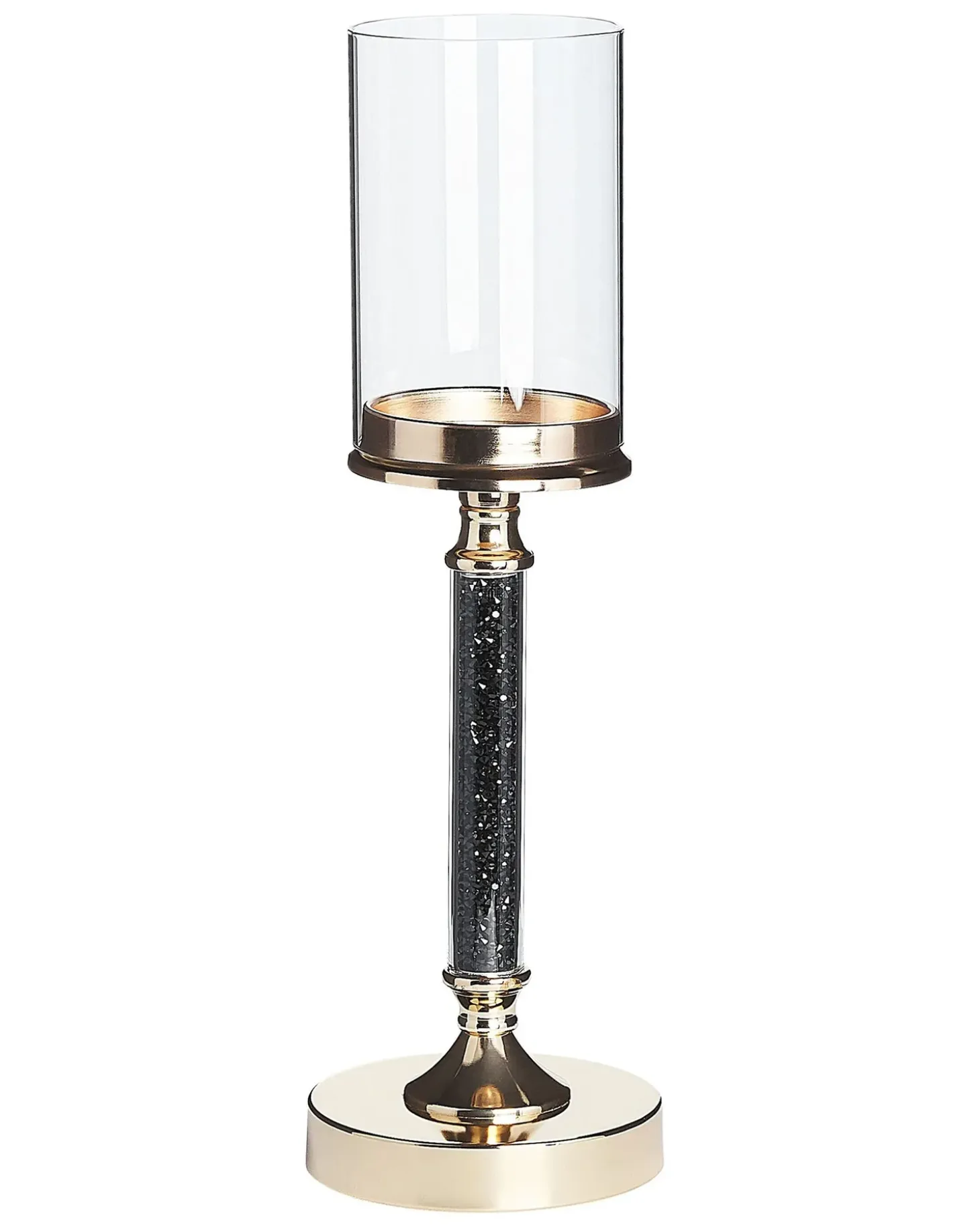 Lysestage ABBEVILLE Glas 41 cm Sort