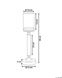 Lysestage ABBEVILLE Glas 48 cm Sort
