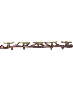 Lysestage CLEONAE Metal 7 cm Brun