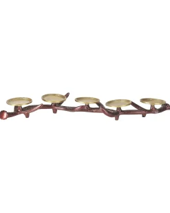 Lysestage CLEONAE Metal 7 cm Brun