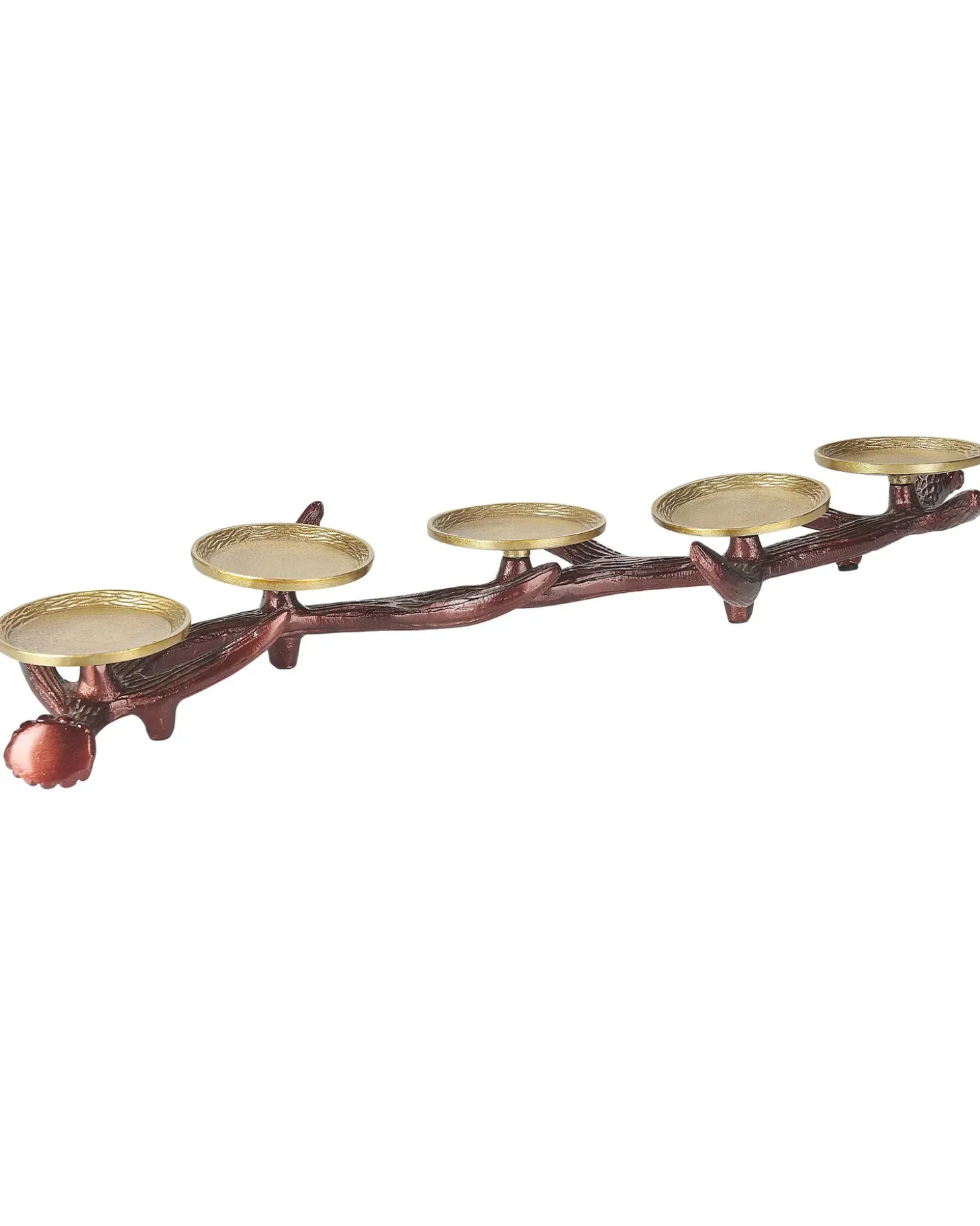 Lysestage CLEONAE Metal 7 cm Brun