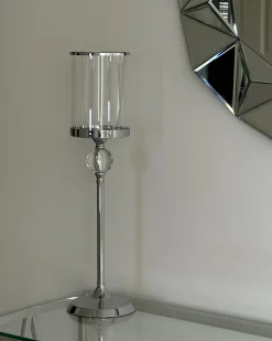 Lysestage COTUI Glas 58 cm Sølv