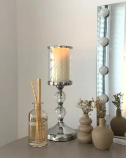 Lysestage COTUI Glas 36 cm Sølv