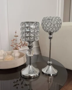 Lysestage ESTERNAY Metal 27 cm Sølv