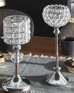 Lysestage ESTERNAY Metal 27 cm Sølv