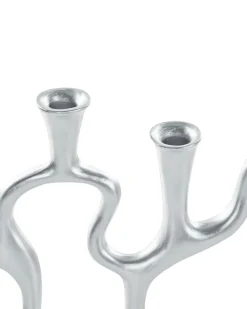 Lysestage FAMOES Metal 41 cm Sølv