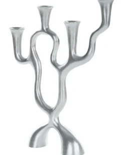 Lysestage FAMOES Metal 41 cm Sølv