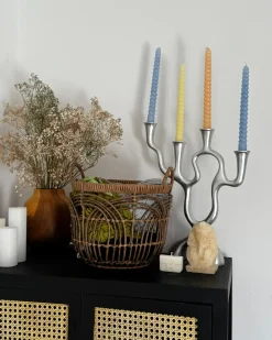 Lysestage FAMOES Metal 41 cm Sølv