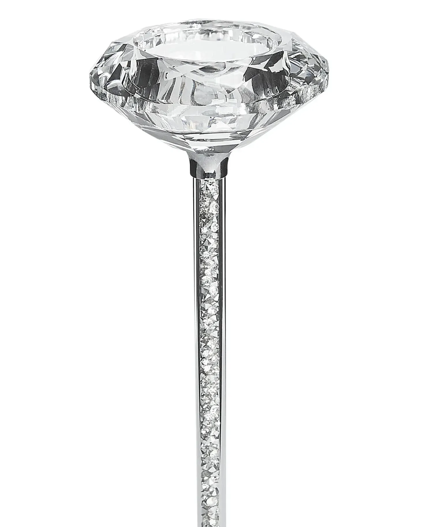Lysestage KOFI Glas 23 cm Sølv