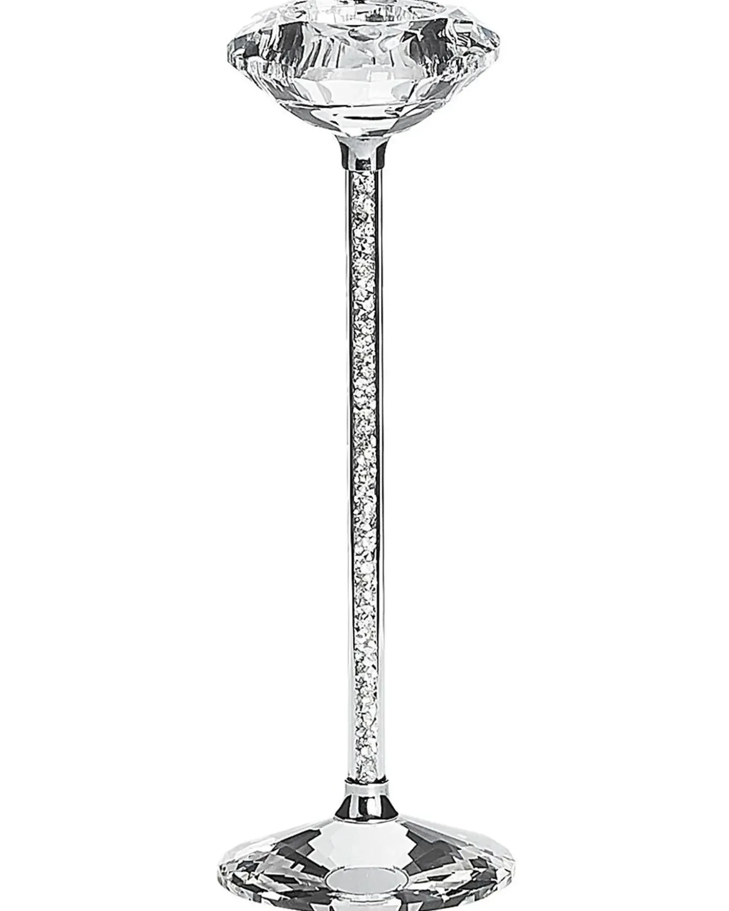 Lysestage KOFI Glas 23 cm Sølv